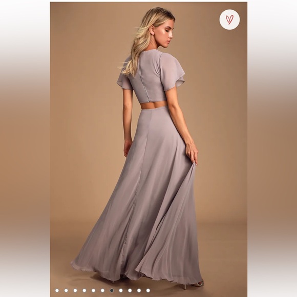 Garden Bliss Dusty Lavender Cutout Maxi Dress - Picture 2 of 4